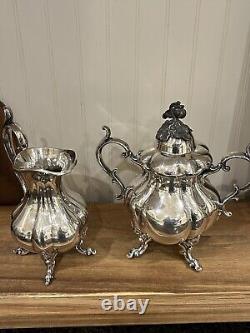 3 Piece VTG Reed & Barton Winthrop # 1795 Silver Plate Coffee Tea Service Set