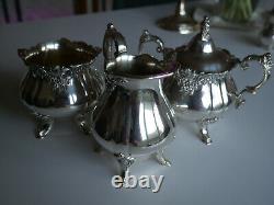 3 Wallace Baroque Silver Tea Accessories Creamer Sugar Bin