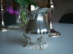 3 Wallace Baroque Silver Tea Accessories Creamer Sugar Bin