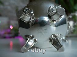 3 Wallace Baroque Silver Tea Accessories Creamer Sugar Bin