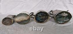 4 × Antique Victorian Thomas Otley & Sons Sheffield Engrave Silver Plate Tea Set