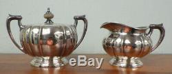 4 PC Windsor Castle Silverplate Tea Set Teapot Coffee Pot Reed & Barton