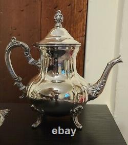4 Pc Towle Louis Philippe Silverplate Tea/Coffee Set plus FB Rogers 1883 Tray