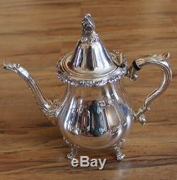 4 Pc Wallace La Reine 1100 Silver Tea Coffee Set