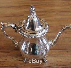 4 Pc Wallace La Reine 1100 Silver Tea Coffee Set