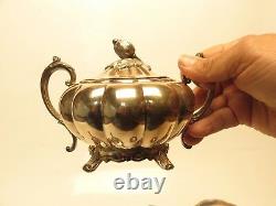 4 Piece Community Silverplate Melon Canada Tea Set Ca2d318