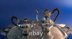 4 Piece Silver Plate Tea Coffee Service Melon Shape (Sheffield Reproduction)