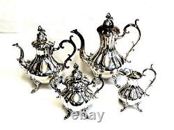 4 Piece Tea Set WINTHROP Reed & Barton TEAPOT Hot Cocoa COFFEE Pot SUGAR CREAMER