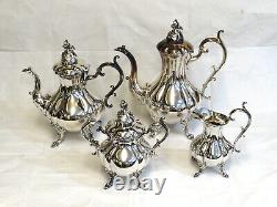 4 Piece Tea Set WINTHROP Reed & Barton TEAPOT Hot Cocoa COFFEE Pot SUGAR CREAMER