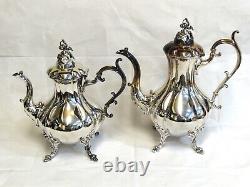 4 Piece Tea Set WINTHROP Reed & Barton TEAPOT Hot Cocoa COFFEE Pot SUGAR CREAMER