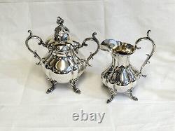 4 Piece Tea Set WINTHROP Reed & Barton TEAPOT Hot Cocoa COFFEE Pot SUGAR CREAMER