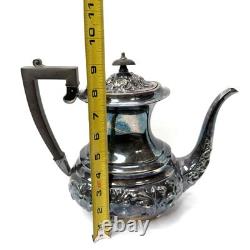 4 pcs Vintage Sheffield Fluted Coffee Tea SET silver plate England EPNS