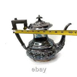4 pcs Vintage Sheffield Fluted Coffee Tea SET silver plate England EPNS
