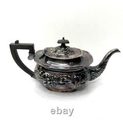 4 pcs Vintage Sheffield Fluted Coffee Tea SET silver plate England EPNS