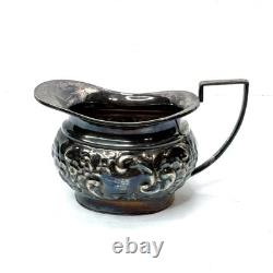 4 pcs Vintage Sheffield Fluted Coffee Tea SET silver plate England EPNS
