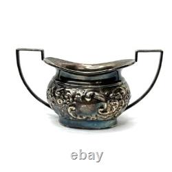 4 pcs Vintage Sheffield Fluted Coffee Tea SET silver plate England EPNS