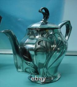 4p WMF German silver plate HM Art Nouveau coffee tea pot set sugar bowl I/ox jug