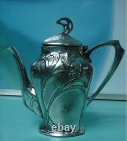 4p WMF German silver plate HM Art Nouveau coffee tea pot set sugar bowl I/ox jug