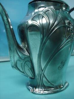 4p WMF German silver plate HM Art Nouveau coffee tea pot set sugar bowl I/ox jug