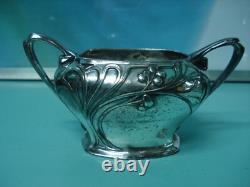 4p WMF German silver plate HM Art Nouveau coffee tea pot set sugar bowl I/ox jug
