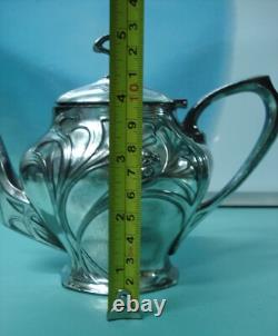 4p WMF German silver plate HM Art Nouveau coffee tea pot set sugar bowl I/ox jug