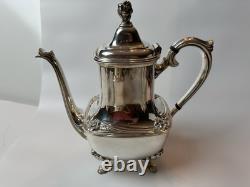 4pc Daffodil Pattern 1847 Rogers Bros Silver Plate Tea & Coffee Service Set