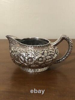 4pc Hennegen Bates & Co Reprosse Silver Plate Tea Set