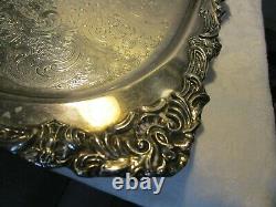 5Pc Silver plate Tea Set Baroque Wallace, Hollowware, 281-284 with Tray