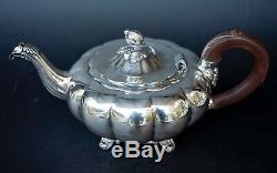 5 Five Piece Community Silverplate Melon Sheffield Design Tea Set