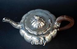 5 Five Piece Community Silverplate Melon Sheffield Design Tea Set