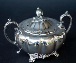 5 Five Piece Community Silverplate Melon Sheffield Design Tea Set