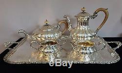 5 Pc Antique Birks Regency Sheffield Silver Plate Tea / Coffee Service