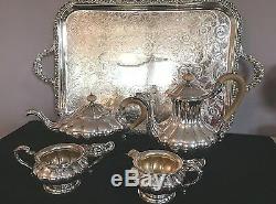 5 Pc Antique Birks Regency Sheffield Silver Plate Tea / Coffee Service