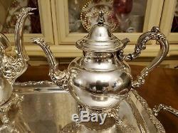 5 Pc Antique Oneida U. S. A. Silverplate Ornate Sheridan Coffee & Tea Service Set