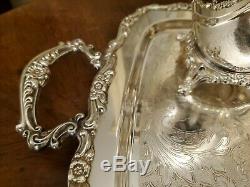 5 Pc Antique Oneida U. S. A. Silverplate Ornate Sheridan Coffee & Tea Service Set