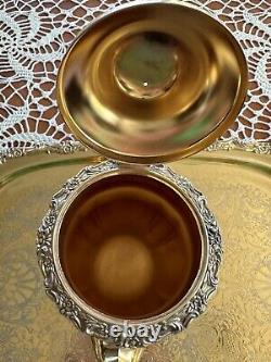 5 Pc Countess Tea Set 24k Gold-Electroplated Webster/Wilcox Intl. Deep Silver