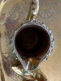 5 Pc Countess Tea Set 24k Gold-Electroplated Webster/Wilcox Intl. Deep Silver