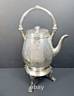 5 Pc Creswick Tea Set Sheffield Silver Plate England Kettle Antique Service
