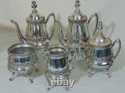 5 Pc John Carrow Philadelphia Silverplate Teaset Victorian Coffee Tea Set 1876