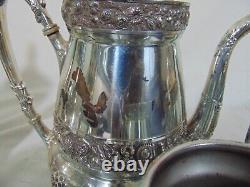 5 Pc John Carrow Philadelphia Silverplate Teaset Victorian Coffee Tea Set 1876