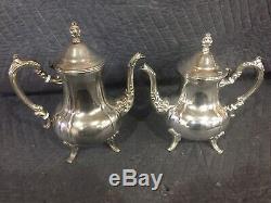 5 Pc Towle Louis Philippe Silverplate Tea Set Coffee Teapot Creamer Sugar & Tray