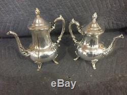 5 Pc Towle Louis Philippe Silverplate Tea Set Coffee Teapot Creamer Sugar & Tray