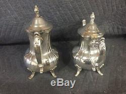 5 Pc Towle Louis Philippe Silverplate Tea Set Coffee Teapot Creamer Sugar & Tray