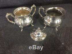 5 Pc Towle Louis Philippe Silverplate Tea Set Coffee Teapot Creamer Sugar & Tray