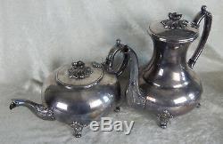 5 Pc Vintage Coffee Tea E. P. N. S. Service Set Sheffield Silver #57 Waste Spooner