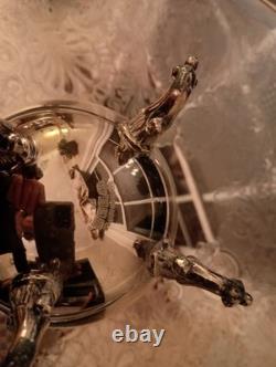 5 Piece Coffee Tea Set Birmingham Co. Silver on Copper