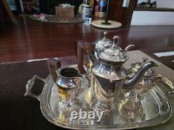 5-Piece French Silver Tea / Coffee Set French Art Deco Style including Tray