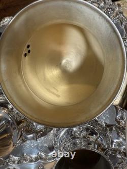 5 Piece Goldfeder Silver Co. Footed Coffee/Tea Service With Silver Plate Grapes