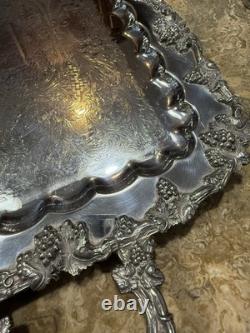 5 Piece Goldfeder Silver Co. Footed Coffee/Tea Service With Silver Plate Grapes