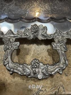 5 Piece Goldfeder Silver Co. Footed Coffee/Tea Service With Silver Plate Grapes